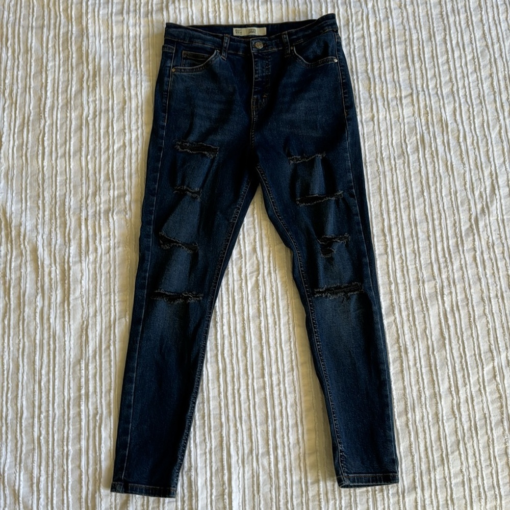 Top Shop Distressed Skinny High-rise Jamie Jeans sz 30 x30